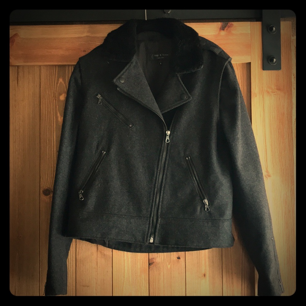 Rag and Bone Removable Sleeve Wool Jacket/Vest